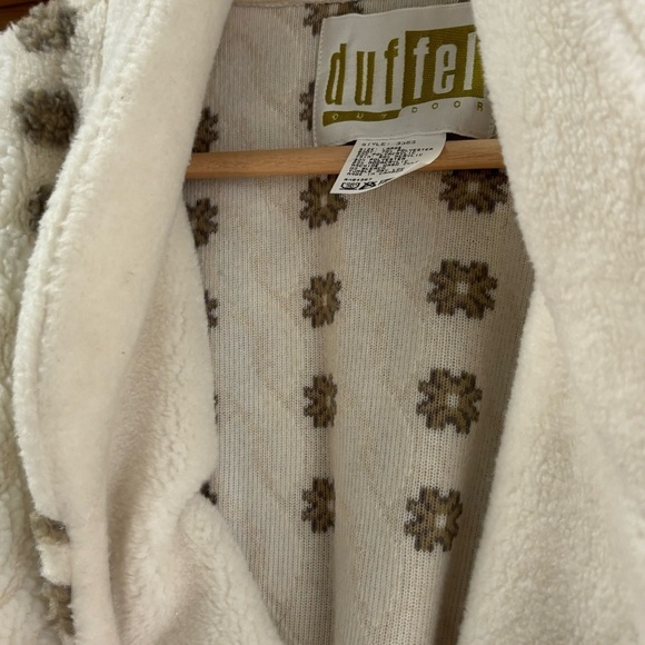 Vintage 90s Snowflake Sherpa Teddy Bear Winter Plush Jacket Sweater 80s Ski - Picture 5 of 9